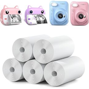 Kids Instant Camera Refill Print Paper-5 Rolls for Kids Instant Print Camera,HD Printing Thermal Print Paper Set Portable Refill Print Paper