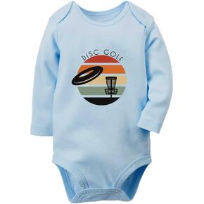 Disc Golf with Retro Sunset Baby Clothes Newborn Crawl Footie Outfits