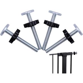 4 Pack Baby Gate Spindle Rods Universal M10 x 100mm Long Replacement Tension Screws for Pressure Mounted Gate & Stairs Banister - Black