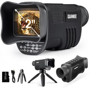 Night Vision Goggles 4K, Night Vision Monocular with 2" Screen, Night Vision Scope for Adults, 984 FT 8X Digital Zoom 2200mAh Rechargeable Battery, Tripod, 32G SD Card for Photos and Videos