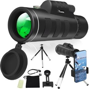 NXOSU أحادي التلسكوب قوة عالية: HD 40x60 MONOSCOP BAK4 PRISM للبالغين البالغين مراقبة الحياة البرية مشاهدة المشي لمسافات طويلة وحيوانات أحاديات عالية الدقة للهاتف الذكي للهاتف الذكي