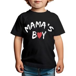 Mamas Little Boy T-Shirt Toddler Boys Cute Heart Graphic Shirts Letter Print Short Sleeve Tops Outfits