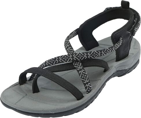 Northside Womens Covina Sport Open Toe Strap Sandal ، Black/Gray ، 8 M US in Kuwait