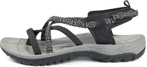Northside Womens Covina Sport Open Toe Strap Sandal ، Black/Gray ، 8 M US in Kuwait