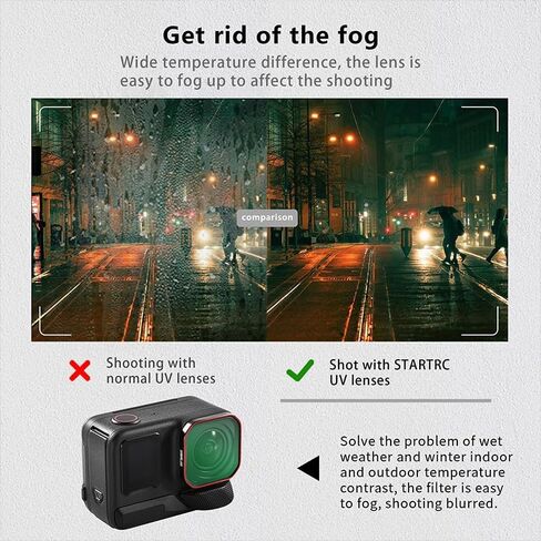 مرشح مضاد لـ FOG لـ Insta360 Ace Pro 2/Ace Pro/ACE عدسات إضافية من الزجاج البصري ، المرسل العالي ، طلاء متعدد الطبقات ، مقاوم للماء ، مضاد للقرعة in Kuwait