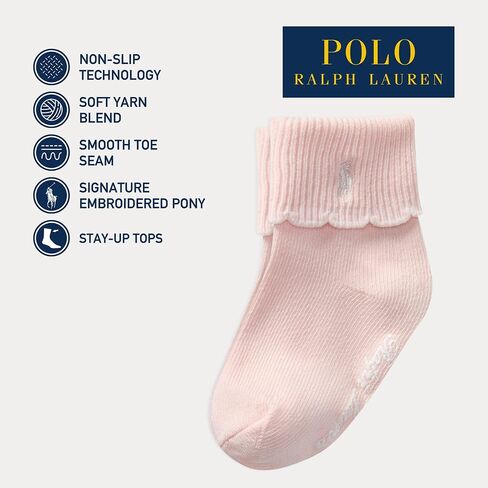 Polo Ralph Lauren Men's Socks Girls' Baby Scallop Turncuff Sock in Saudi Arabia