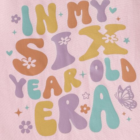 Toddler Girls Birthday Outfit in My One Two Three Four Five Six Year Old Era Shirt Short Sleeve Tops Summer Clothes in Kuwait