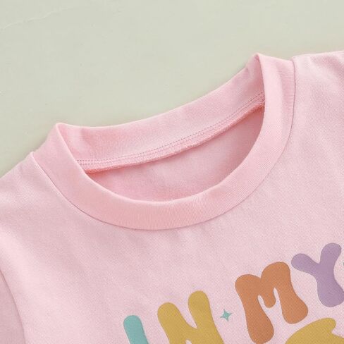 Toddler Girls Birthday Outfit in My One Two Three Four Five Six Year Old Era Shirt Short Sleeve Tops Summer Clothes in Kuwait