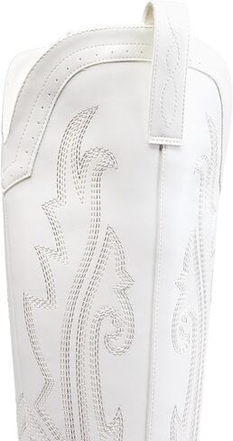 DREAM PAIRS Women's Embroidered Western Pull-On Knee-High Cowboy Boots | Embroidered Pointed Toe Block Chunky Heel Pull-On Cowboy Boots Cowgirl Tall Boots for Women in Kuwait