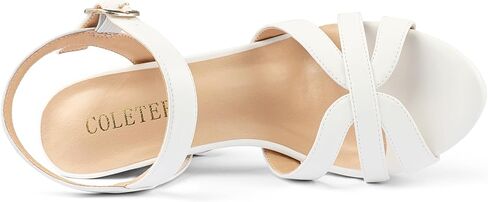 COLETER Women's Crisscross Platform Block Heel Ankle Strap Dress Sandals | Crisscross Peep Toe, Adjustable Metal Buckle Ankle Strap, Chunky Dress Heels for Business Casual Wedding Party in Saudi Arabia