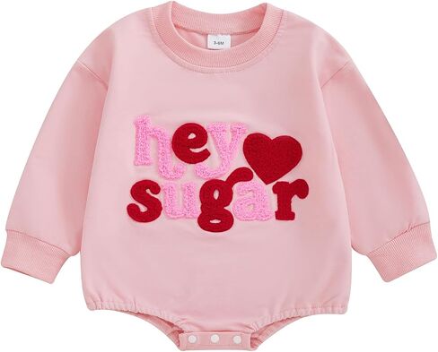 Infant Baby Boy Girl Valentines Day Outfit Love Embroidery Romper Bodysuit Long Sleeve Bubble Romper Fall Clothes in Saudi Arabia