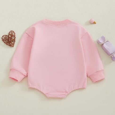 Infant Baby Boy Girl Valentines Day Outfit Love Embroidery Romper Bodysuit Long Sleeve Bubble Romper Fall Clothes in Saudi Arabia