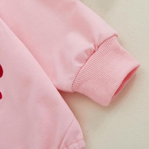 Infant Baby Boy Girl Valentines Day Outfit Love Embroidery Romper Bodysuit Long Sleeve Bubble Romper Fall Clothes in Saudi Arabia
