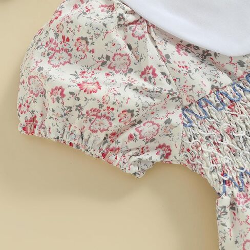 Karwuiio Newborn Infant Baby Girl Romper Cute Print Short Sleeve Bubble Bodysuit Little Girls Cute Summer Clothes in Kuwait