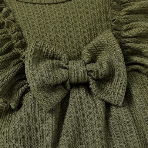 YOUNGER TREE Newborn Baby Girl Clothes Sweater Long Sleeve Ruffle Bow Romper Bodysuit Spring Fall Winter Outfits in Kuwait