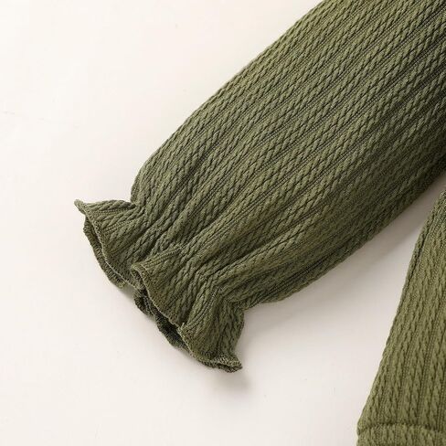 YOUNGER TREE Newborn Baby Girl Clothes Sweater Long Sleeve Ruffle Bow Romper Bodysuit Spring Fall Winter Outfits in Kuwait