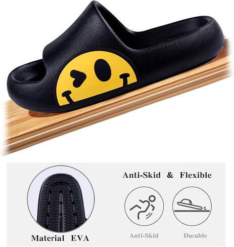 Sandals for Girls and Boys,Mens Slippers Sandals for Women,EVA Anti-Slip Indoor & Outdoor Kids Slippers Smile Face Open Toe Spa Bath Pool Gym House Casual Shower Shoes in Saudi Arabia