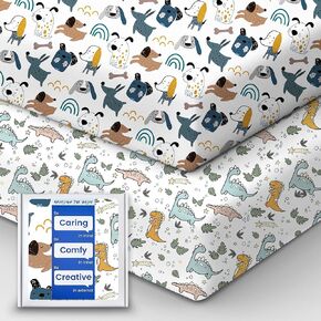 Baby Crib Sheets Boy Girl for Standard Crib Mattress - Ultra Soft Jersey Knit Neutral Crib Mattress Sheet, Safe and Snug, Durable, Stylish Crib Sheet Fitted, 28''x52''x9'' Extra Deep Pocket