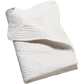 Lightweight Baby Quilt Neutral Durable, Personlized Baby Blankets Monogram Embossed, Four Seasons Cotton Quilted Blanket Toddler Quilt for Boys and Girls 36x46 Inches White