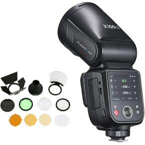 Flashpoint X100 TTL R2 On Camera Li-on Round Head Flash for Sony with Round Head Flash Accessory Kit