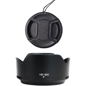 HB-90A Lens Hood and 62mm Lens Cap Compatible for Nikon Z DX 50-250mm f/4.5-6.3 VR Lens, Z 50mm f/1.8 S Lens (1+1 Pack)
