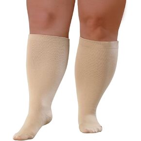 جوارب ضغط كبيرة الحجم من BODALA للنساء والرجال، 20-30 مم زئبقي حتى 7X-Large للغاية بطول الركبة لدعم الدورة الدموية
