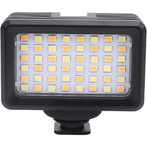 LED Camera Light, 2500K to 9000K Adjustable Action Camera Lighting with 1/4in Adapter, 40m Portable Dive LED Video Light for Camcorders Tripods