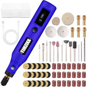 Mini Cordless Rotary Tool Kit, 3-Speed Working Screen Diaplay Sander with 70 Accessories, Multi-Purpose 3.7V Power Mini Grinder for Sanding, Polishing, Engraving and Small DIY Crafts