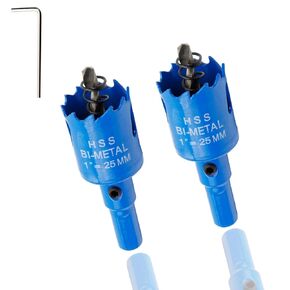 Hole Saw Bi-Metal Saw 1"/25mm Hole Cutter Drilling Tool with Twist Drill Bit L Hex Wrench for Wood Plasterboard Plywood Plastic-3pcs