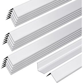 Therwen 30 Pcs Aluminum Alloy Metal Molding Corner Guards 48 x 1.2 x 1.2 Inches Wall Corner Guard Protectors with 90° Angle Door Frame Cabinet Baseboard Protector for Edge Wall Decoration (Sliver)