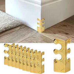 Skiffers Baseboard Corner Protectors, Vintage Metal Covers for Wall Corners, Decorative Skirting Board Protectors (Silver, 10pcs)