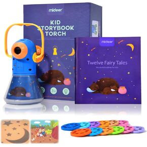 MiDeer Light Projector Story Projector Kids Torch Storybook Projector with 12pcs Story Reels Toddler Flashlight Toys Birthday New Year Gift for Age 3 4 5