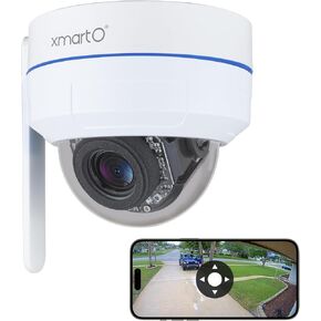 xmartO [AI Tracking Dome CAM] 2K HD Metal Dome PTZ Wireless Security Camera with Automatic Tracking, 2-Way Audio and Night Vision (Standalone WiFi Camera, DPM3034)