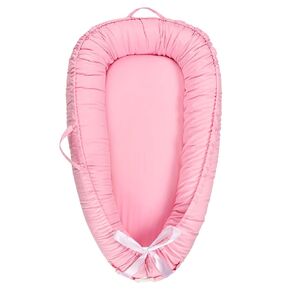 Hooyax Baby Lounger Cover Only, 100% Cotton Newborn Nest Cover, Soft Portable Baby Nest Replacement Cover for Boys Girls, Breathable Infant Lounger Covers, Baby Essential (Pink)