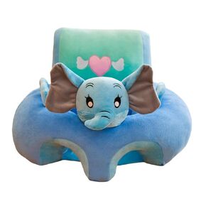 Animal Shaped Baby Sitting Chair Baby Support Sofa Chair Cover Cute Infant Toddler Floor Seat Loungers Sitting Chair for Learning to Sit (Blue Elephant, 40cm*55cm*55cm)