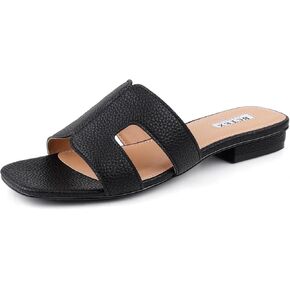 BCTEX COLL Women's Flat Sandals Comfortable Summer Open Toe Slip On Dressy Slide Sandals