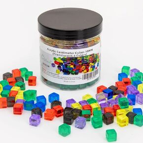 240 Pieces Centimeter Cubes, Counting/Sorting Toy,Plastic Math Cubes,Early Development Activity Games with Portable Box(Translucent,6 Colors)