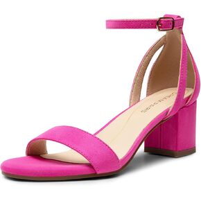 DREAM PAIRS Women's Chunk Low Heels Open Round Toe Ankle Strap Block Heels Party Dress Wedding Sandals in Kuwait