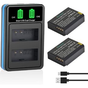 LP-E10 LP E10 Battery 2 Pack and Dual Charger for Canon EOS Rebel T3 T5 T6 T7 T100 Kiss X50 X70 X80 X90 EOS 1100D 1200D 1300D 1500D 2000D 3000D 4000D Camera