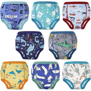 Moomoo Baby Assorbent Potty Training Pants 8 Packs Cotton Training Woyer للبنين والبنات 2T-9T