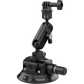 Camera Suction Cup Mount 4.5in Pump-actived Vacuum Suction Mount with Ball HeadQuick Release Magic Arm Metal Suction Cup Mount on Car Boat Windshield Window Camera/Action Camera/Phone Holder