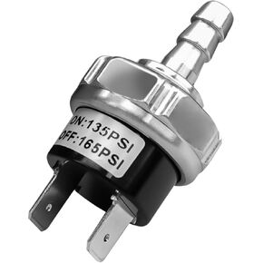 Air Compressor Pressure Switch Fit for Husky C331H 30 Gallon Compressors 135PSI ON / 165PSI Off 120V