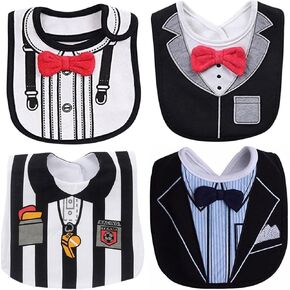 Baby Toddler Infant Boys Girls Drool Drooling Bibs Bowtie Tuxedo Bow Neck Tie Burp Cloths Unisex Pack