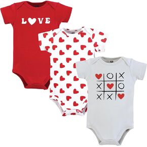 Hudson Baby Infant Girl Cotton Bodysuits, Love Hearts, Preemie