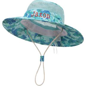 Personalized Toddler Baby Sun Hat, Custom Embroidered Name Boys Girls Bucket Hat, Infant Beach Hat Kids Summer Hat Age 0-8
