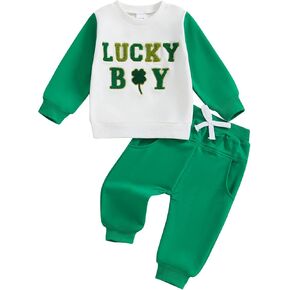 St. Patrick's Day Baby Boy Outfits Embroidery Sweatshirt Sweatpants My First St. Patrick's Day Baby Boy Clothes