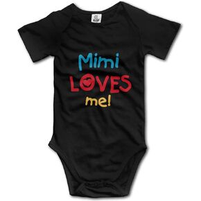 OASCUVER Cute Baby Mimi Loves Me and Gifts Short Sleeve Bodysuit Black