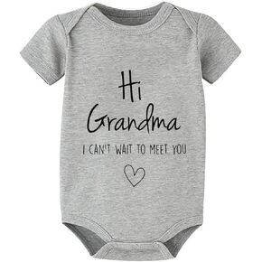 Hi Grandma I Can't Wait To Meet You Pregnancy Announcement Infant Baby Bodysuit Baby Boy Girl Clothes