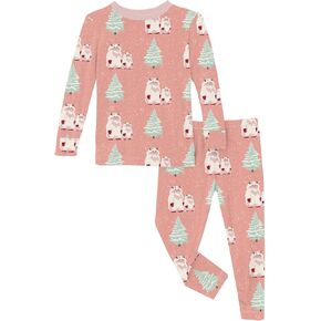 KicKee Pajama Sets for Baby to Toddlers, Super Soft Viscose from Bamboo Fitted Pajamas, Winter Celebrations Collection