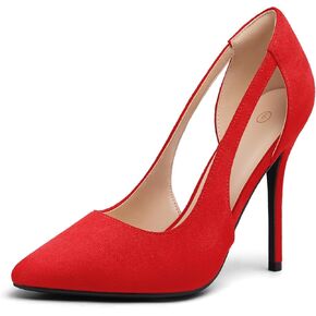 mysoft Women's 4IN Cut Out Pointed Toe Stiletto Pumps | Fashion Forward, Elegant Style, Vibrant Shades, Soft Latex Insole, All-Day Comfort, Slip-Resistant Grip in Kuwait